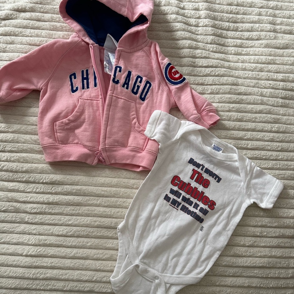 Chicago cubs Baby girl hoodie and top